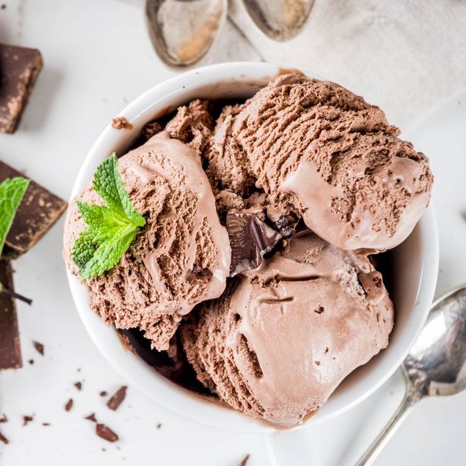 Chocolate-Mint Gelato with Stracciatella